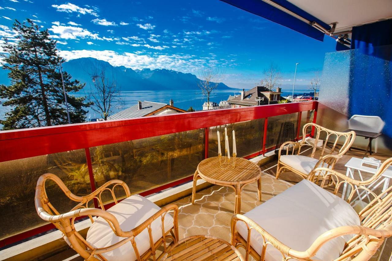 Terrace With Lake & Mountain View Montreux Exterior photo
